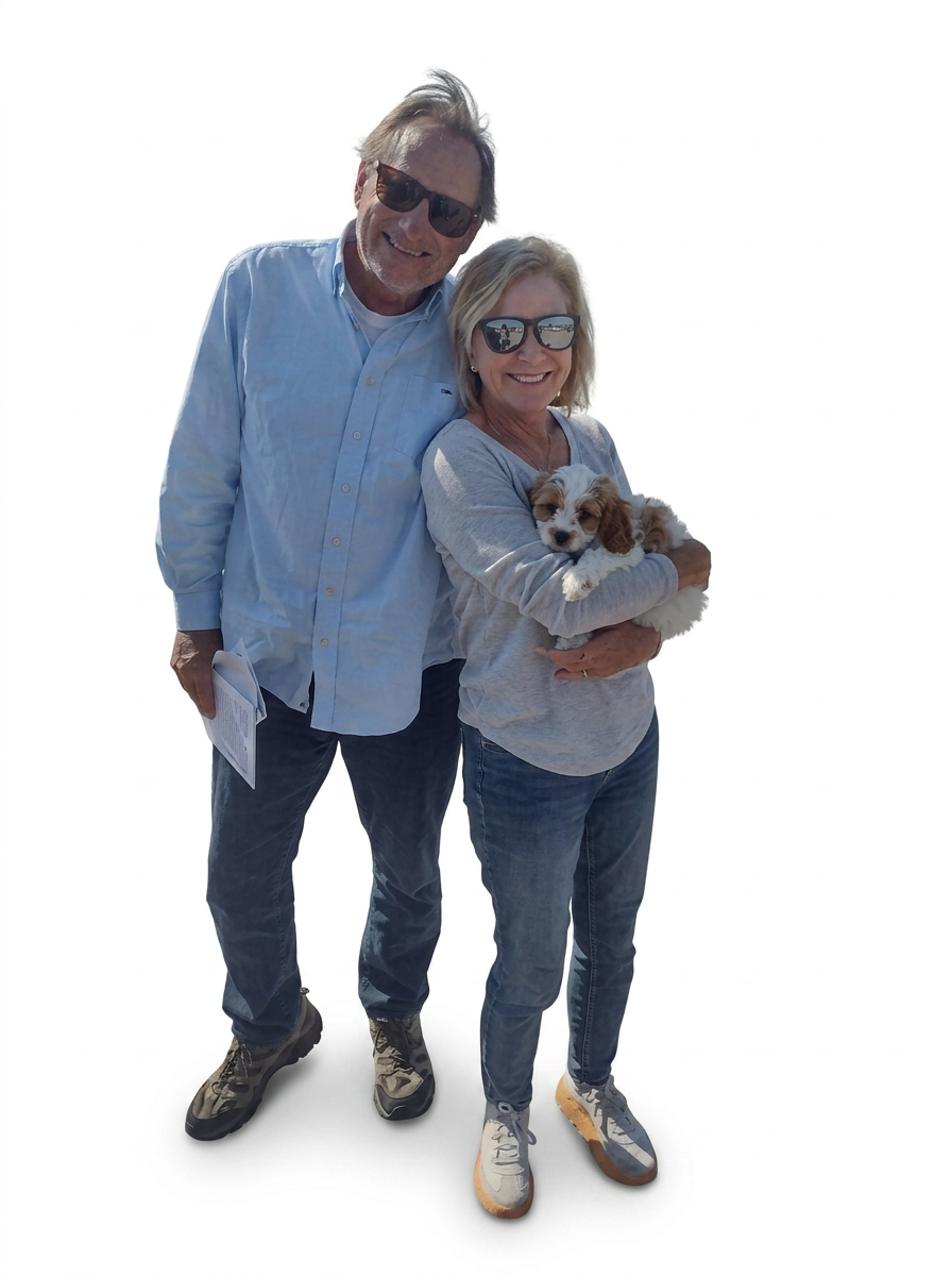 James L. with their puppy